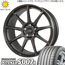 新品 スカイライン アテンザ 225/55R17 BS ポテンザ S007A クロススピード RS9 17インチ 7.0J +48 5/114.3 サマータイヤ ホイール 4本SET_画像1