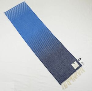 ●McNutt(マクナット)(gotairikuコラボ)マフラー(グラデーション・紺～青～サックス～白,毛100%,アイルランド製)新品