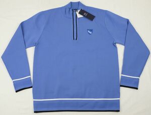 ●23区GOLFゴルフジップアップセーター(L,サックスブルー,ウォッシャブル)新品