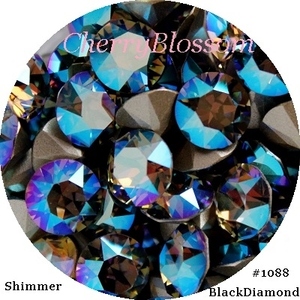 #1088*SS24*100粒*ブラックダイアモンドシマー*スワロ*デコ*スワロフスキー*ＳＷＡＲＯＶＳＫＩ*クリスタライズ