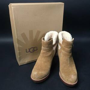 FG0807-5-3 UGG アグ ムートンブーツ 25cm キャメル ウェッジソール レディース 靴 シューズ 100サイズ