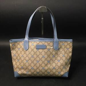 FG0807-3-3 グッチ GUCCI トートバッグ ハンドバッグ GGスプリーム スター GG ベージュ ライトブルー 21cm×36cm×11cm 80サイズ