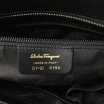 FG0929-3-3 サルヴァトーレフェラガモ トートバッグ ハンドバッグ ガンチーニ ブラック レザー Salvatore Ferragamo 22x33x12cm 80サイズ_画像7