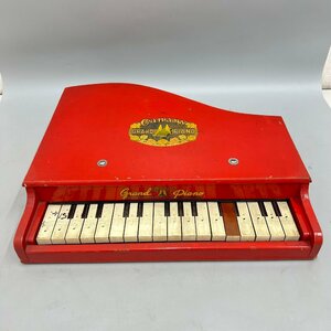 ●○[7]　Ganary 木製おもちゃの赤いグランドピアノ ミニトイピアノ 昭和レトロ 5/101707t○●