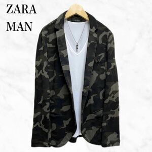 ZARA MAN テーラードジャケット　迷彩柄ジャケット　ミリタリージャケット