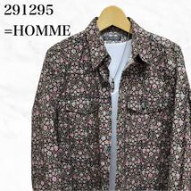 291295=HOMME 総柄シャツ　長袖シャツ　花柄シャツ　日本製_画像1