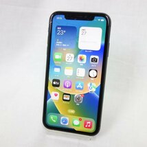 1円スタート 画面割れ SIMフリー iPhone 11 64GB ブラック au 利用制限○ バッテリー100% インボイス対応可 デモ機 【T3-88-1027】兼P_画像1