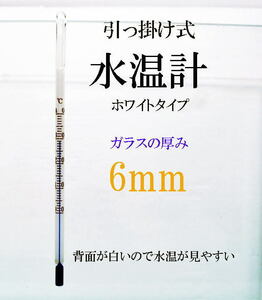 引っ掛け式　水温計　6ミリ　ホワイトタイプ　1個 サーモメーター　