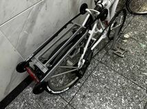 BROMPTON 白色　内装3段　ブルックス革サドル　革ハンドル_画像6