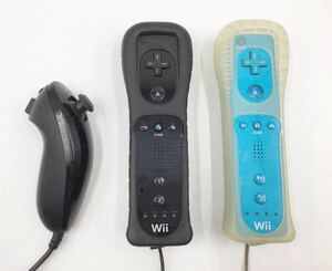 ジャンク品 Wiiリモコン RVL-003 ブラック ブルー ヌンチャク Nintendo ニンテンドー 任天堂 ゲームコントローラー 中古品 動作品 