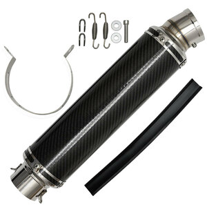 60.5mm 60.5φ total length 450mm all-purpose muffler slip-on silencer carbon baffle removal and re-installation possibility dress up custom parts bike 