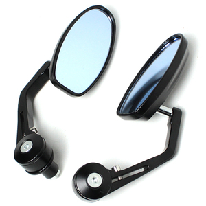  handlebar mirror oval for motorcycle left right set exterior custom parts black blue lens all-purpose design side mirror custom mirror 