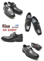黒「28.0cm」Wilson(ウイルソン）/モンクストラップ ビジネスシューズ/お買い得/超軽量/紐靴/レース//No73_画像4