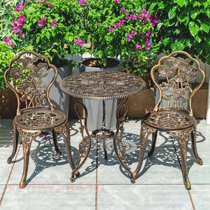  garden furniture waterproof terrace table chair set powerful withstand load heat-resisting four season circulation garden 3 point set garden table 