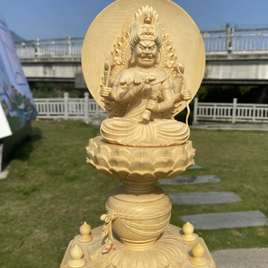 極上品 愛染明王像 最新作 総檜材 木彫仏像 仏教美術 精密細工の画像5