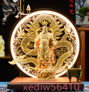  置物 玄関リビング 町家アイデア逆流香 仏教美術 装飾品 工芸 関羽像 精密彫刻 武財神 三国志 木彫仏像