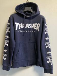 THRASHER スラッシャー 袖プリント スウェットパーカー トレーナー オールドスケート スケボー スケートボード