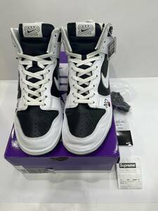 268-MH01) 中古 Supreme Nike SB Dunk High By Any Means 29㎝ White Black シュプリーム ナイキ ダンク DN3741-002 スニーカー