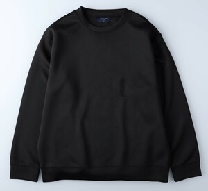 ◆新品◆ 定価4400円 BACKNUMBER バックナンバー なめらかタッチポンチ素材!! クルーネック トレーナー 黒 ブラック メンズ Lサイズ