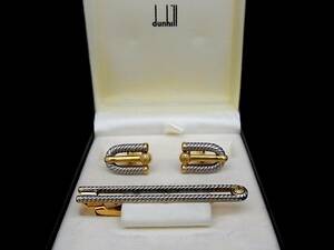 *N4494*# new goods #[dunhill] Dunhill [ silver * Gold ]# cuffs & necktie tweezers!