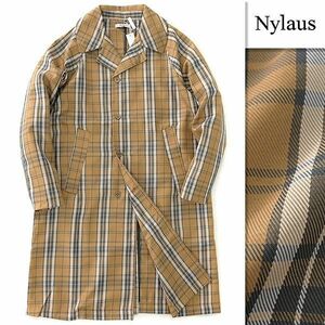 新品 NYLAUS ナイラス 春 秋 チェック ステンカラー コート M