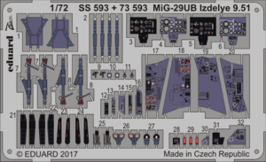 エデュアルド(73593) 1/72 MiG-29UB Izdelye 9.51用エッチングパーツ(トランペッター用)