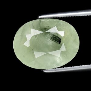 No.117 ニードル入りプレナイト 約5.68ct 約12.7mm×9.8mm アフリカ産