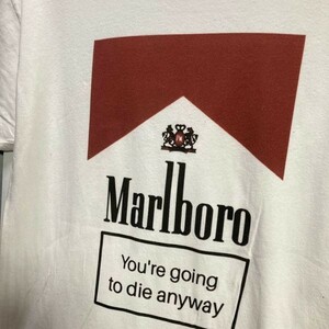 1スタ 白 Tシャツ マルボロ Marlboro 赤 タバコ 半袖 90s 00s XAA ビンテージ アメリカ 古着 ベール 卸 仕入れ
