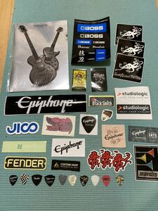 ステッカー ピック クリアファイル ギターエフェクター エフェクター エレキギター BOSS EQD Epiphone PRS Fender ZEMAITIS maestro