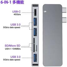 USB TypeCハブMacBookPro/Air 6-IN-1USB-Cハブ_画像2