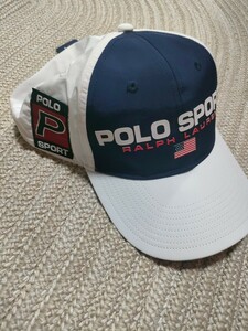 新品 未使用 POLO SPORT ポロスポーツ キャップ 白 紺 ホワイト ネイビー ポロ ラルフローレン RALPH LAUREN フリーサイズ 帽子