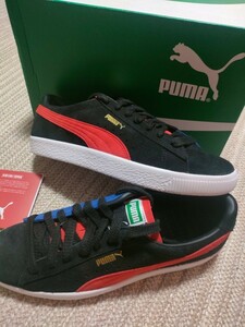 新品 未使用 PUMA SUEDE VTG Teams 27.5cm ブラック レッド クレイジーカラー プーマ スエード チーム レザー 天然皮革 スニーカー メンズ