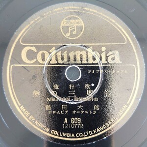 【SP盤レコード】Columbia流行歌/戀の三度笠 鶴田六郎/うかれ燕 久保幸江/SPレコード