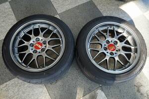 BBS RG-R DB ダイアモンドブラック 17インチ 鍛造ホイール 2本 ブリヂストン RE-71Rタイヤ 255/40/17 ヤマト運輸着払い