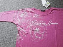 K《新品》チャコット、 Chacott、お洒落な七分袖Tシャツ、Ｍサイズ、ピンク（タグつき）です♪_画像3