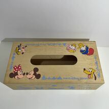 当時物 東京ディズニーリゾート 木製 ティッシュBOX ケース TOKYO Disney RESORT サイズ 縦約14.3cm 横約28cm 高さ約8cm_画像1