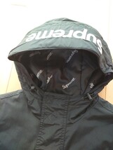 Supreme Hooded Logo Half Zip Pullover Black Medium 17aw フーデッド ロゴ ハーフ ジップ プルオーバー ブルゾン アノラック パーカー_画像3