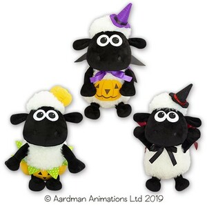 ◆新品◆ Shaun the Sheep soft toy figure set ひつじのショーン ぬいぐるみ セット ベビーショーン ハロウィン マント かぼちゃ