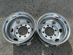 送料無料　メッキホイール　BRIDGESTONE 22.5×8.25 165-T13 8穴　JIS 球面座　リア用　2本セット