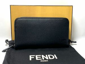 現行品　新品同様　FENDI フェンディ 長財布 FFロゴ ラウンドファスナー 7M0210 AG0L F0QA1 ブラック NERO ネロ　黒　ウォレット