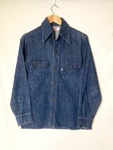 70s USA製 リーバイス BIG E デニム ワークシャツ ジャケット ビッグイー /gジャン ウエスタン_画像2