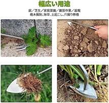 【新品送料無料】Hueapion 草取り道具 雑草ブラシ 雑草取り器具 全長340mm 草取り 草刈り ステンレス製 片手鍬 草取りグッズ_画像4