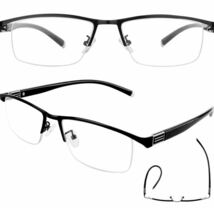 遠近両用老眼鏡 BB509 遠中近三用メガネ 累進多焦点レンズ メンズ レディース 度数+3.0 ブルーライトカット ハーフリム型 おしゃれ_画像1