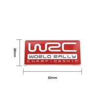 【送料込】WRC エンブレムプレート 赤角 縦3.9cm×横8.0cm SUBARU スバル STI アルミ製_画像1