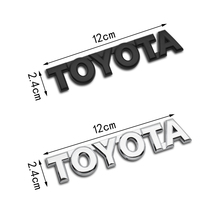 【送料込】TOYOTA 3Dエンブレム(両面テープ付) シルバー 縦2.4cm×横12cm　金属製 トヨタ 豊田_画像2