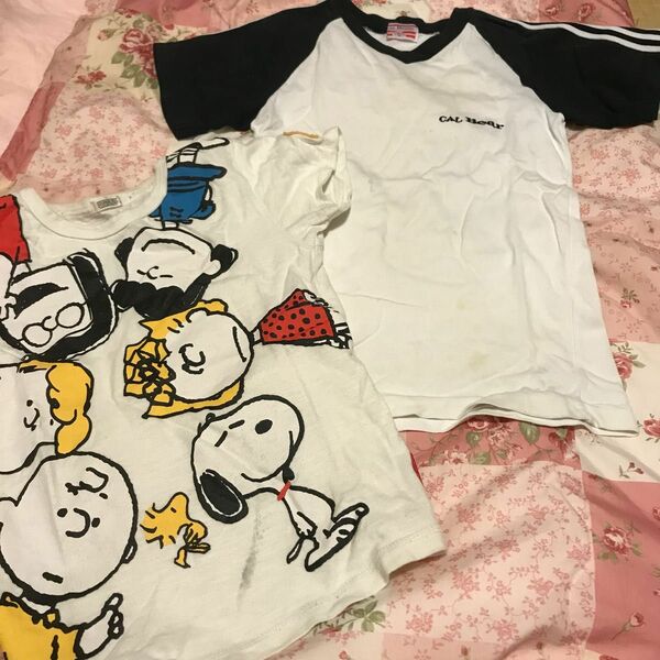 子供服 汚れ有りTシャツ2点セットスヌーピー＆コールベア 120