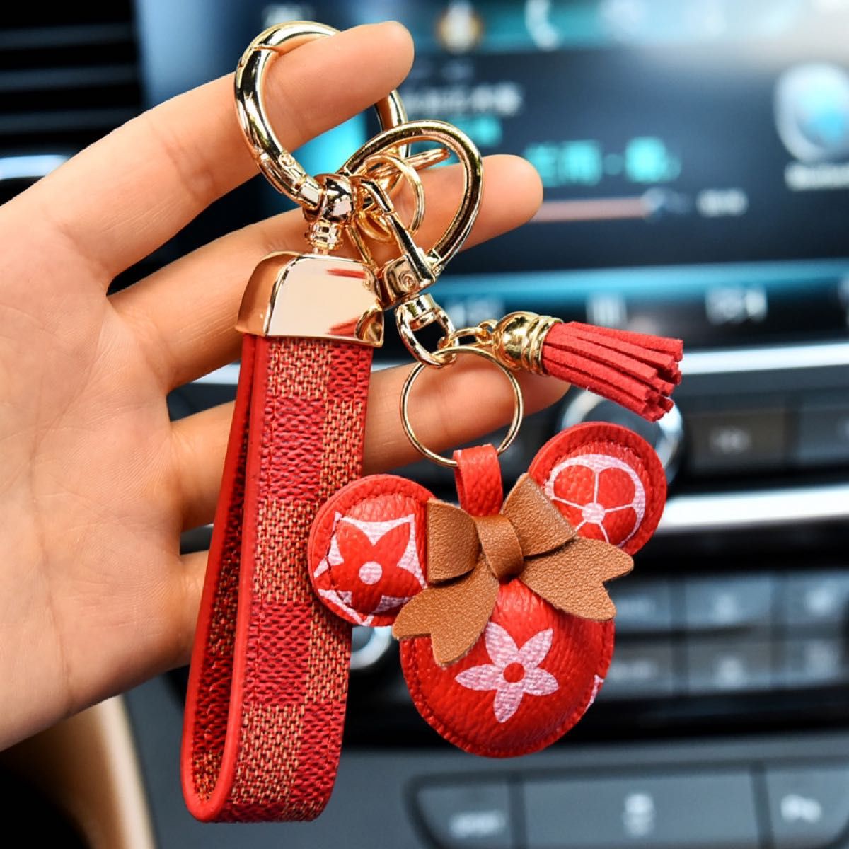 新品同様HERMES クイズ レインボー チャーム キーリング キーホルダー