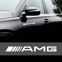 2枚セット AMG メルセデスベンツ Mercedes Benz ステッカー デカール 20cm サイド ウインドウ ホワイト 白_画像5