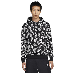 ■NIKE NSW SPE+ BB PO HOODIE 黒/白 新品 サイズL ナイキ スポーツウェア 総柄 プルオーバー フーディー パーカー DD4848-010