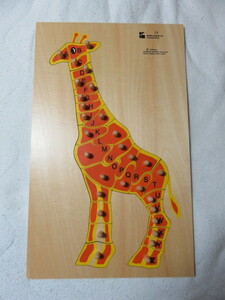 DORON LAYELED Wooden Toys Large Size Animal ABC Puzzle ドロン・レイヨルド ABC パズル 木製 知育玩具 キリン サイズ300-490㎜